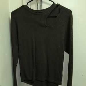 Swoop neck sweater with a cut out